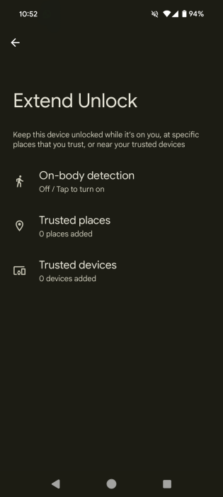 Extend Unlock options in Android Settings. 
