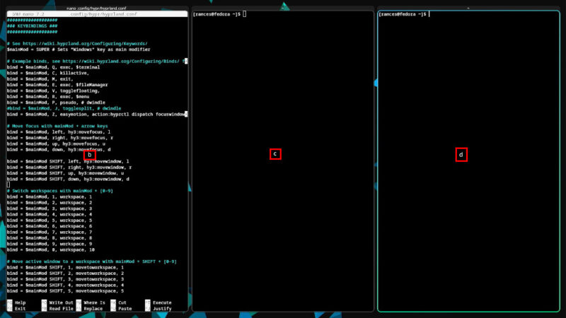 A screenshot showing the HyprEasymode labels on a workspace.