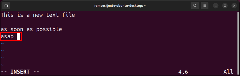 A terminal highlighting the user interrupt for Vim's automatic abbreviation command.