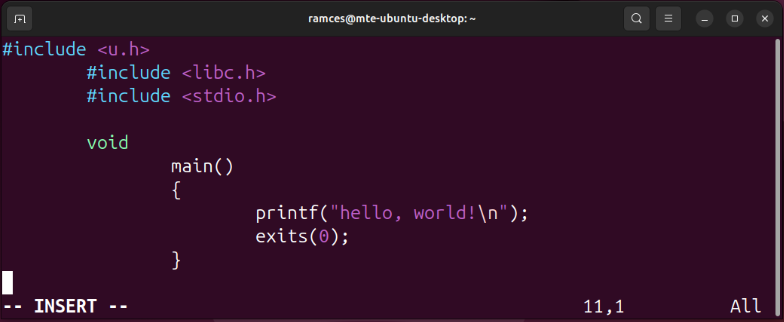 A terminal showing a misaligned file with unnecessary indentations.