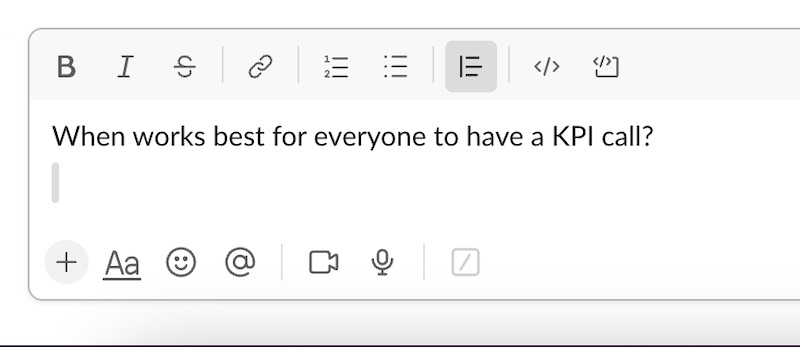 Create Blockquote In Slack by typing > 