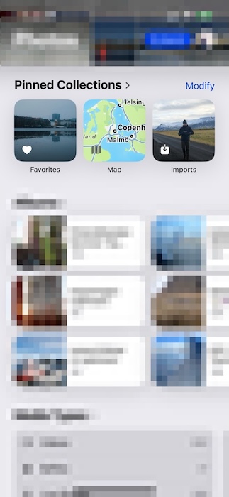 Modifying Pinned Collections in the iOS Photos App