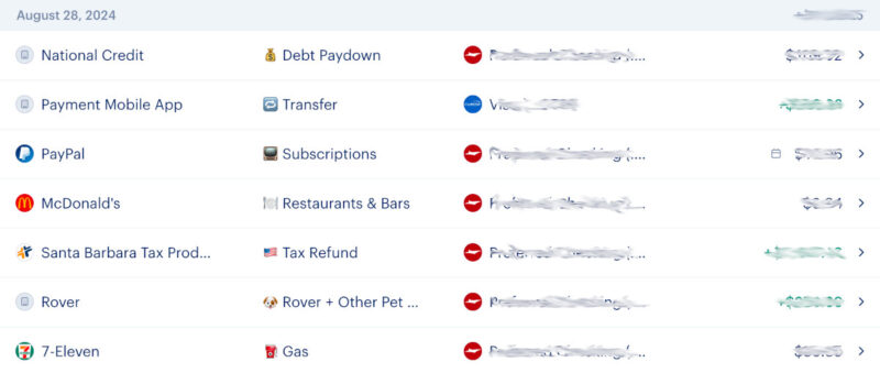 Viewing Daily Transactions in Monarch