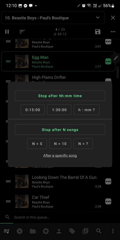 Musicolet Android Music Player Sleep Timer