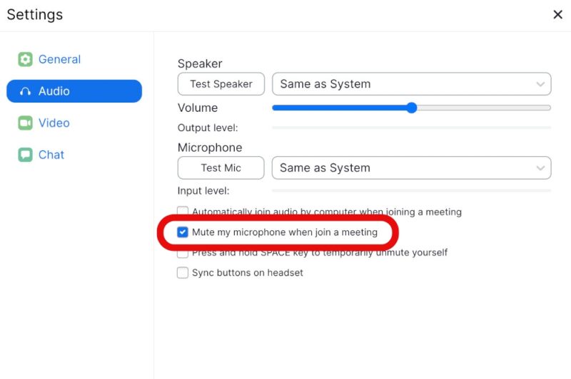 Mute Mic Upon Joining Zoom Meeting