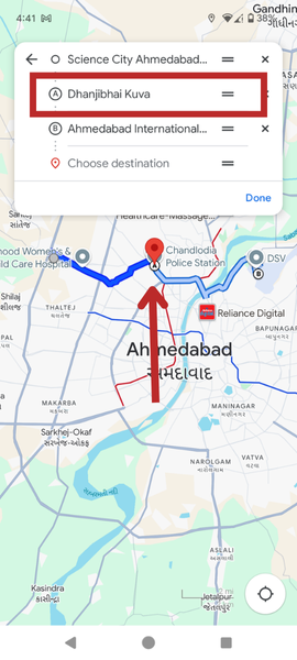 Add Mid Point In Navigation in Google Maps Mobile App