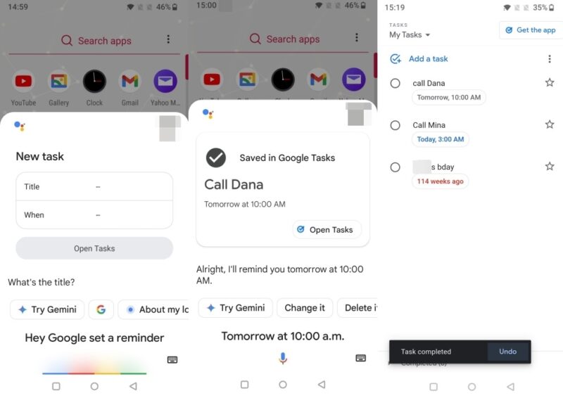 Google Assistant app interface overview.