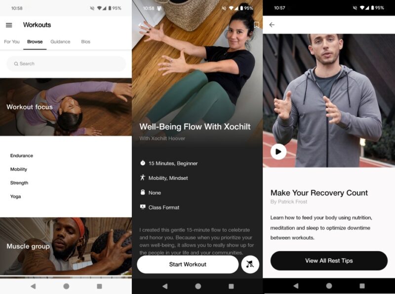 Nike Training Club app interface overview. 
