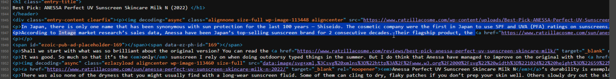 Copying text from source code in Chrome browser.