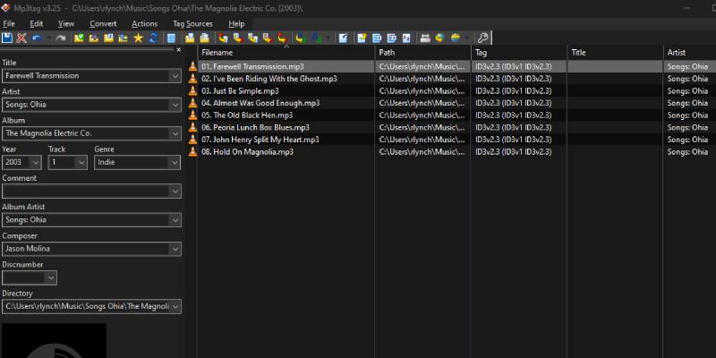 Edit Audio Metadata Tag Mp3tag Select File Individual Edit