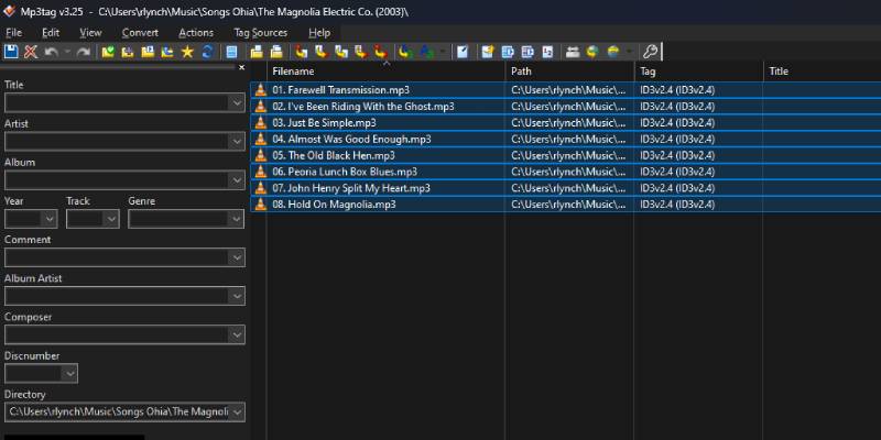 Edit Audio Metadata Tag Mp3tag Select Files Batch Edit
