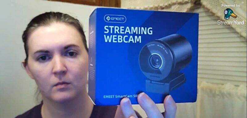 EMEET webcam box on StreamYard.
