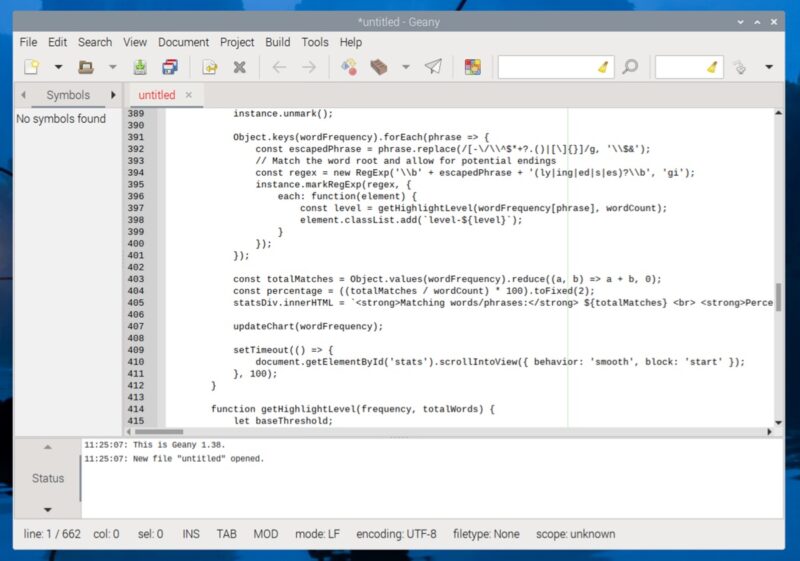Geany Editor Raspberry Pi