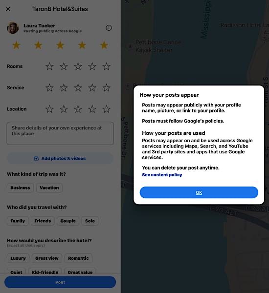 Google Maps Fake Reviews Post Review