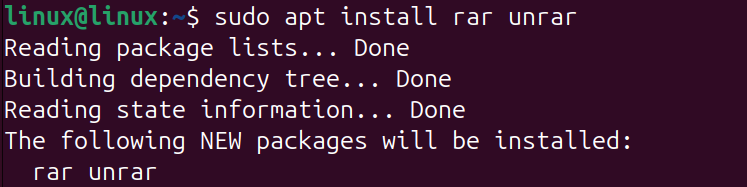 Installation Of rar and unrar command tool in Ubuntu terminal.