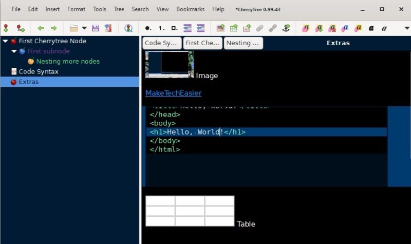 Samples of images, links, code, and tables.