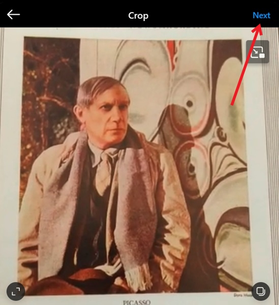 Cropping video on Instagram on PC.