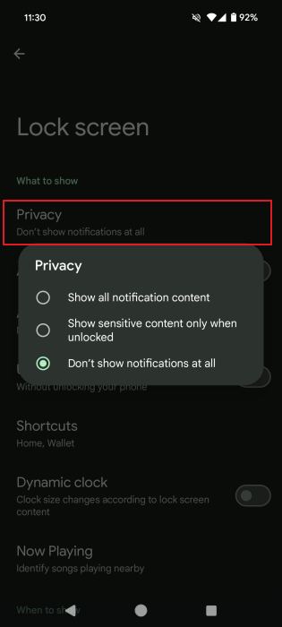 Use Android Security Features Lock Screen Privacy
