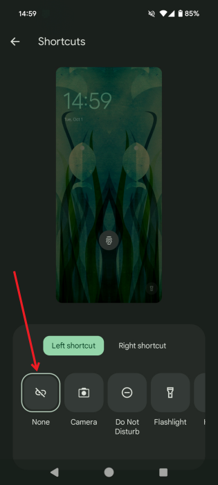 Disabling app shortcuts from Android Lockscreen. 