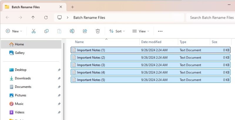 Batch rename files in File Explorer.