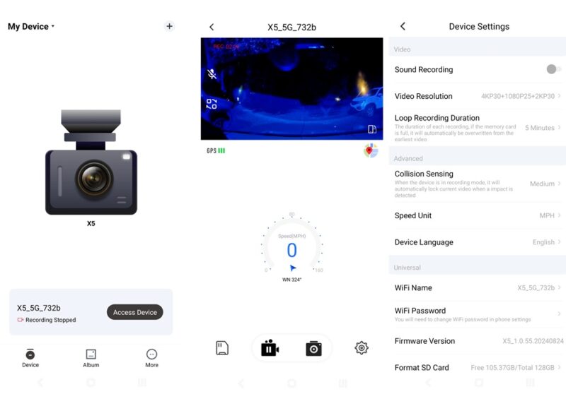 Using the WolfBox dash cam in the mobile app.