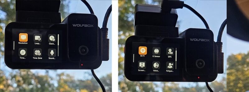 Two menu screens on the WolfBox X5.