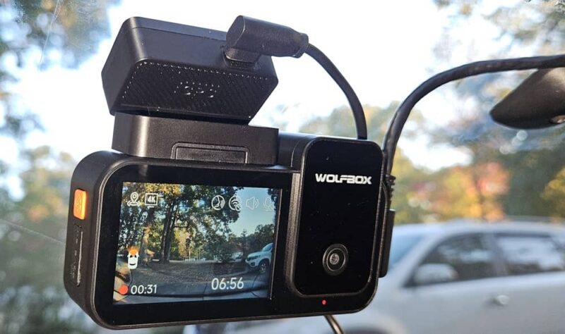 Front camera showing on WolfBox dash cam.