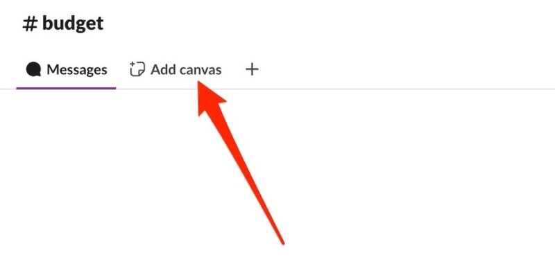 add a canvas in the slack app