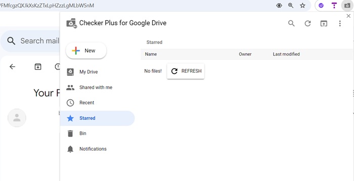 Using Chercker Plus extension on Google Chrome to view all Google Drive folders.