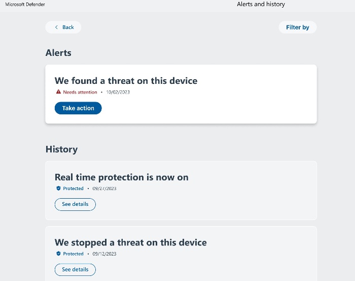 Real-time endpoint protection on PC using Microsoft Defender product.