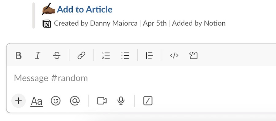 The Notion Integration With Slack