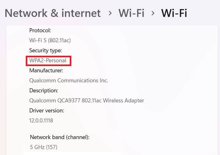 WPA-2 Wi-Fi Encryption Protocol for a given Wi-Fi network.
