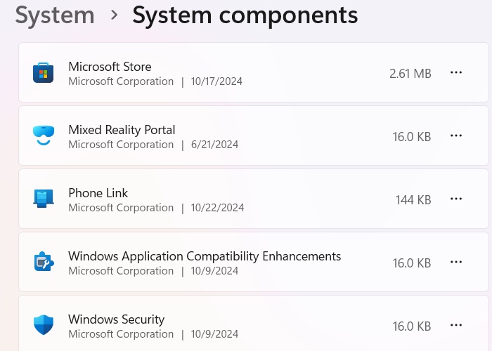 Windows Security available as a core system component of Windows 11.