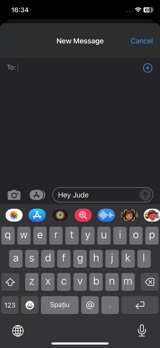 Creating a new iMessage on iPhone. 