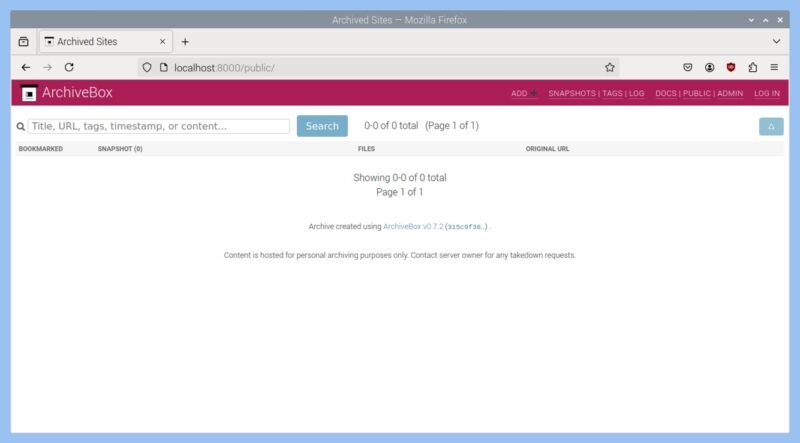 Archive Box Running For The First Time
