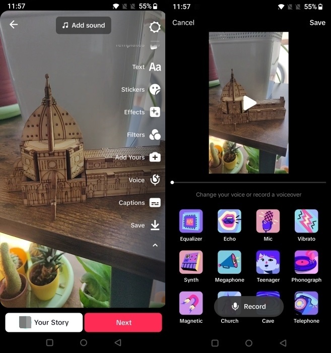TikTok app interface overview. 