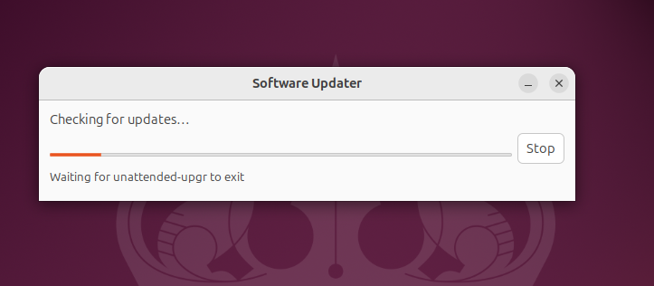 Checking for updates in Linux Ubuntu.