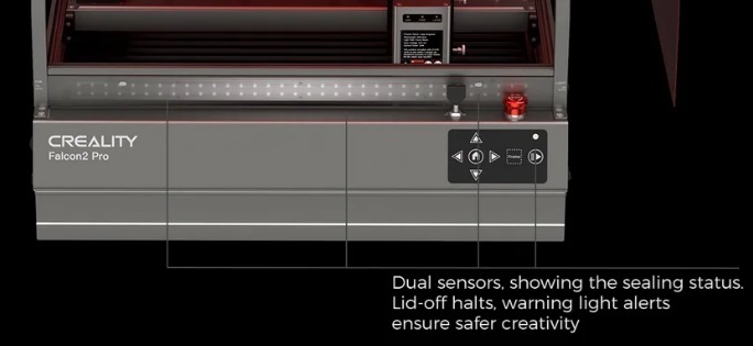Buttons on the Creality Falcon2.