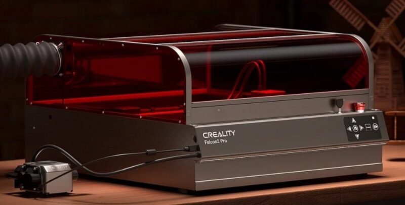Red cover on Creality Falcon2 Pro.