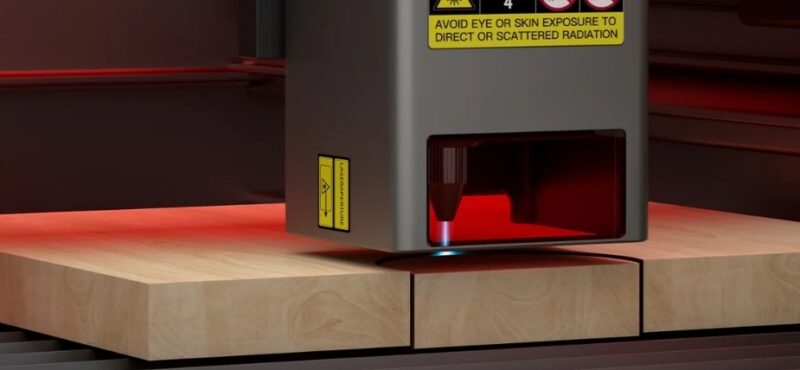 Cutting wood with the Creality laser engraver.