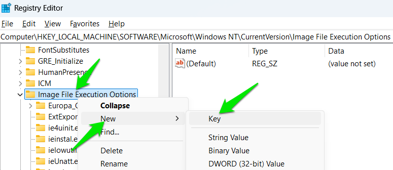 Creating new key in Windows Registry