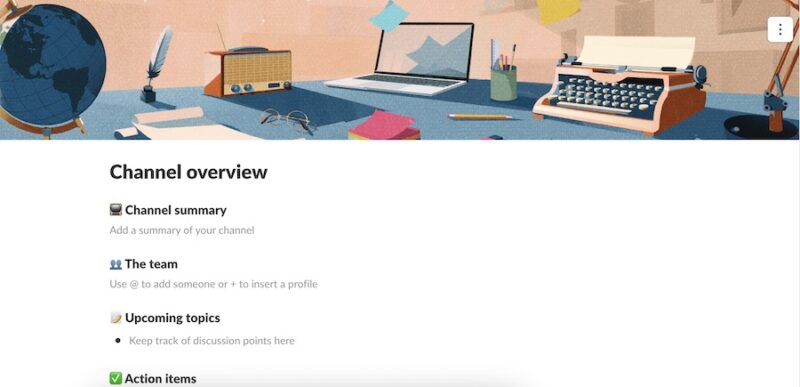 Customize your canvas after creating it in Slack