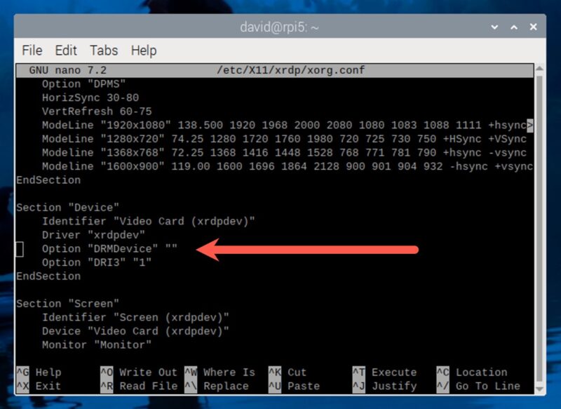 Drmdevice Xorg Config