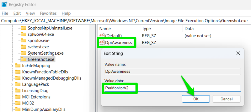 adding string value in Registry