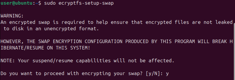 Encrypting Swap space partition.