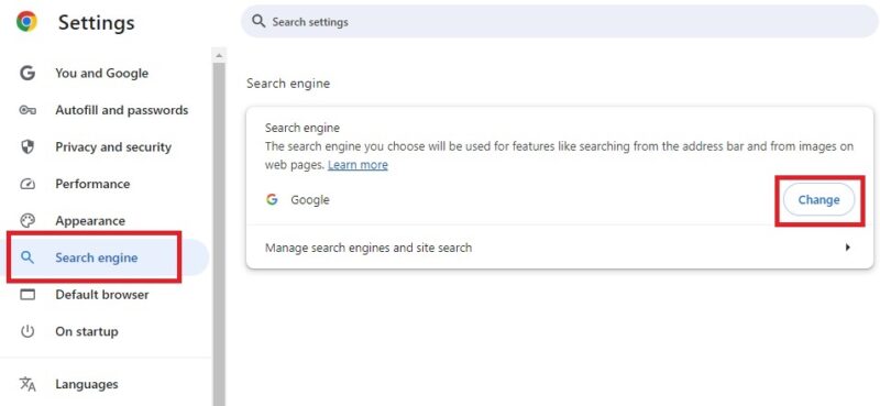 Changing the default in Chrome from Google.