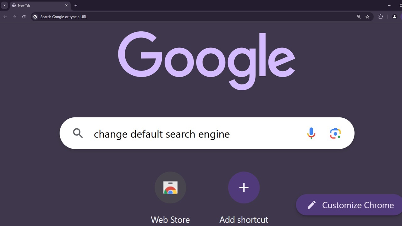 Searching for how to change default search engine on Google.