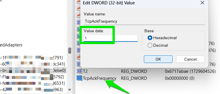 Disabling TCP Acknowledgement in Registry