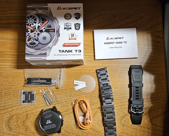 Kospet Tank T3 and accessories.