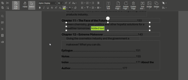Adding text to PDF using ONLYOFFICE PDF Editor.